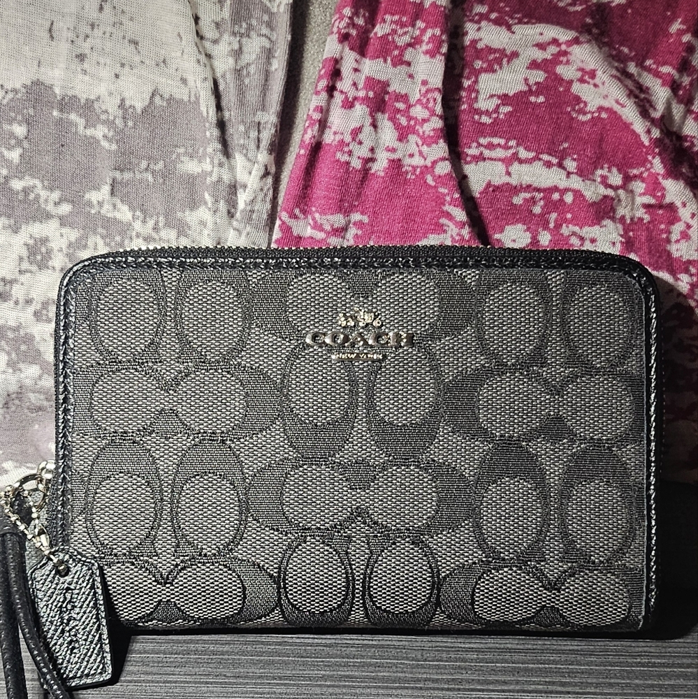 Coach Black Signature Phone Case